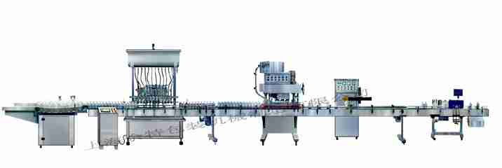 GZF-12L灌裝線直列式裝機、自動鎖蓋機、鋁箔封口、貼標灌裝線